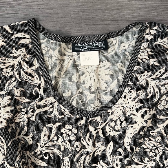 Vintage 90s Front Pleat Floral Leaf Pattern Babydoll Dress Size 6 - Picture 3 of 7